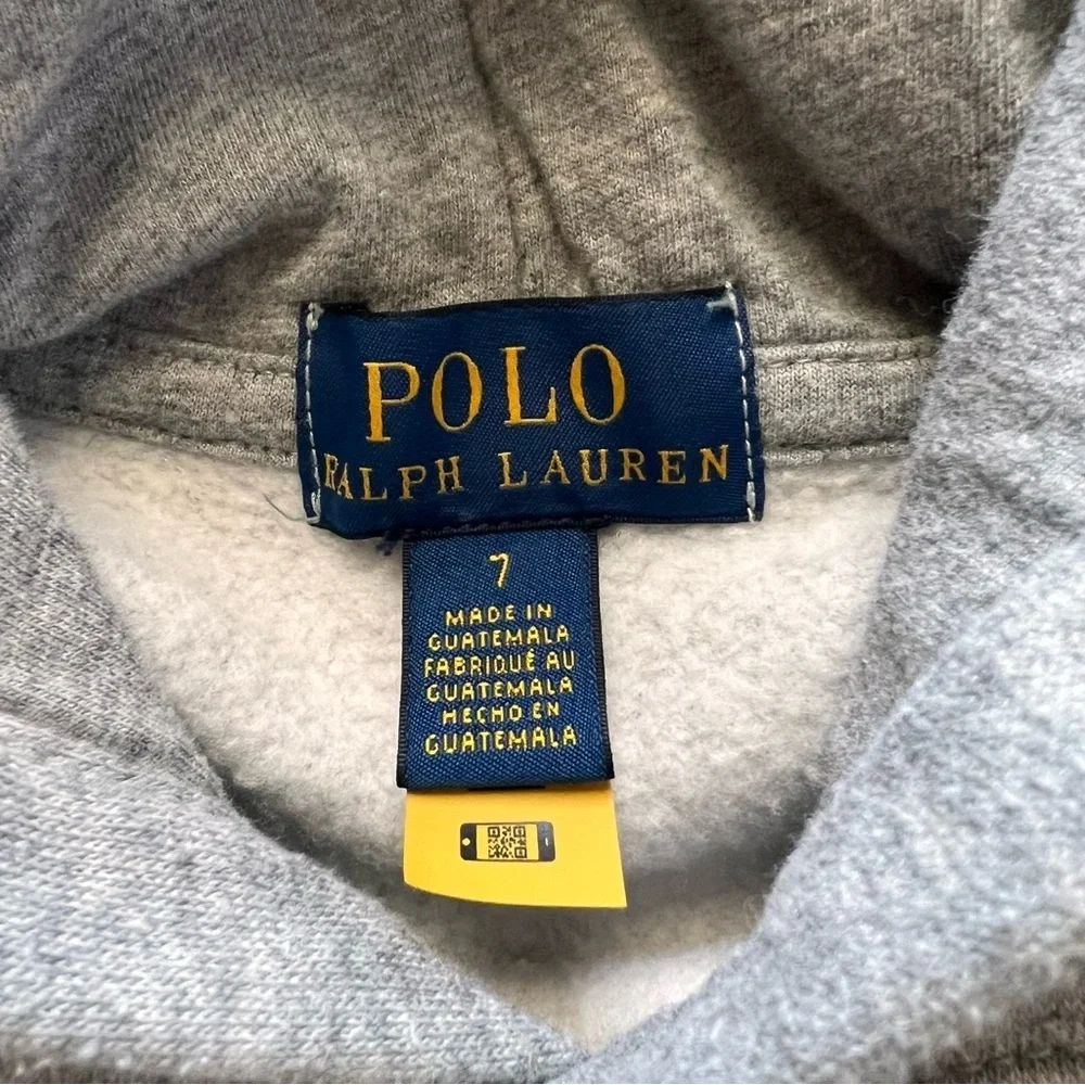 Kids Polo Ralph Lauren Gray Hoodie Size 7.